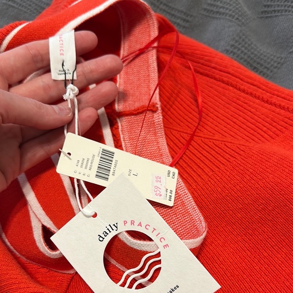 Anthro Red Halter Dress with White Trim - Picture 2 of 6